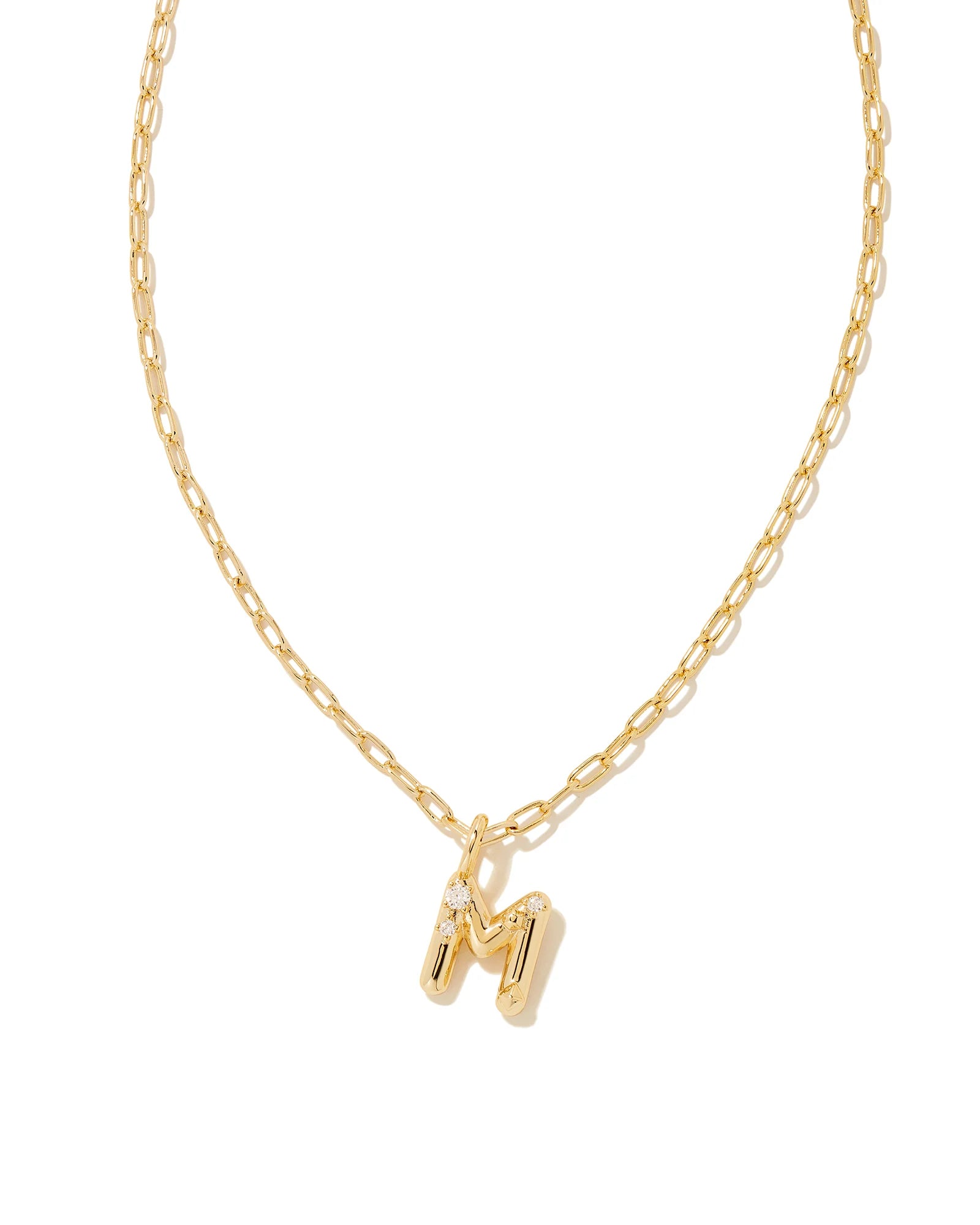 KS Crystal Letter M Necklace