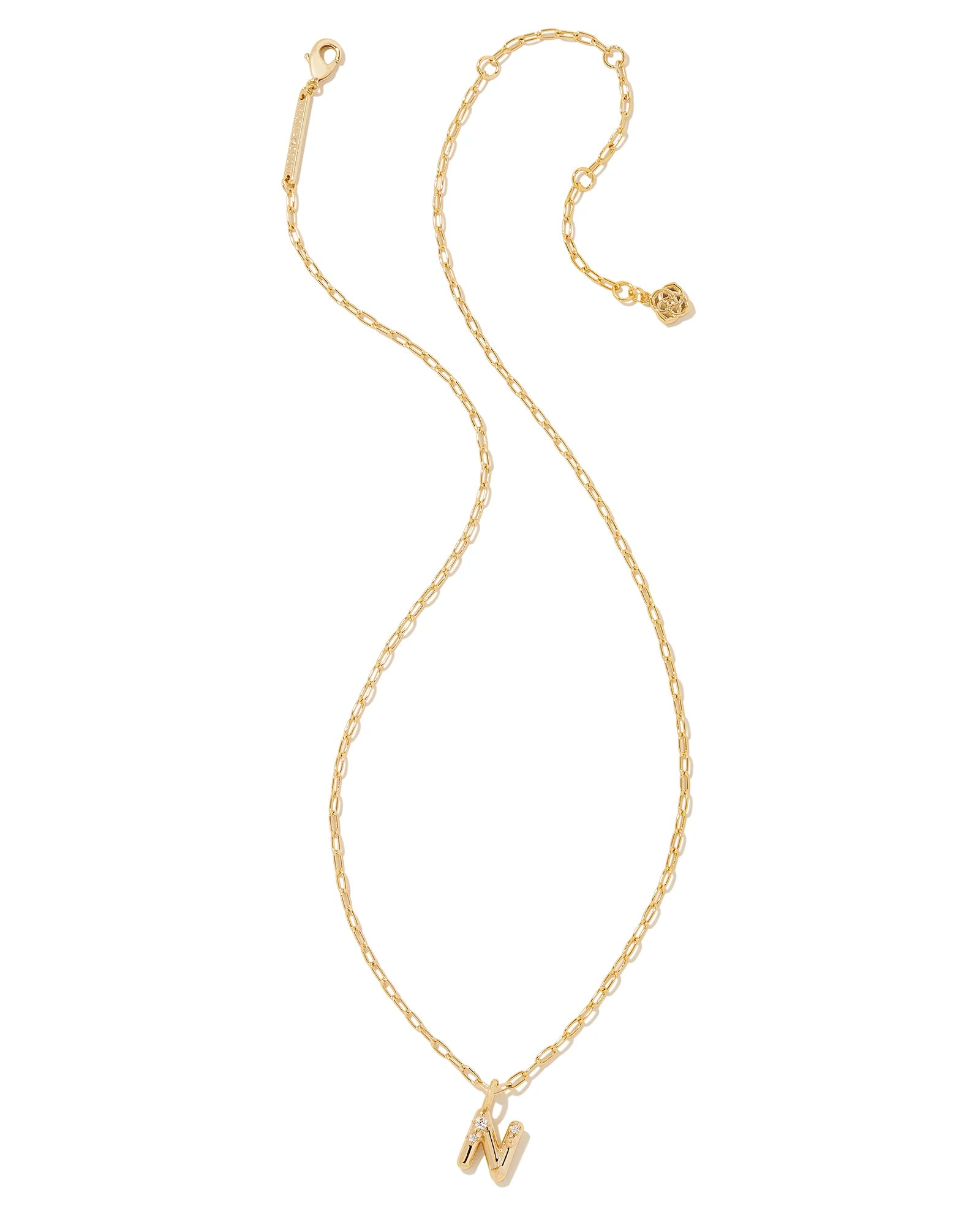 KS Crystal Letter N Necklace