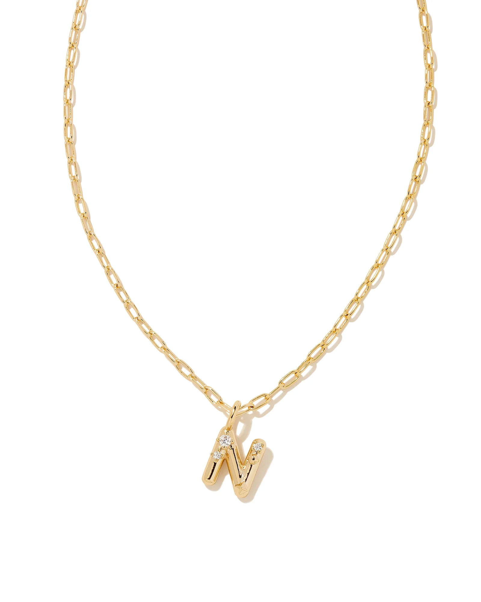 KS Crystal Letter N Necklace