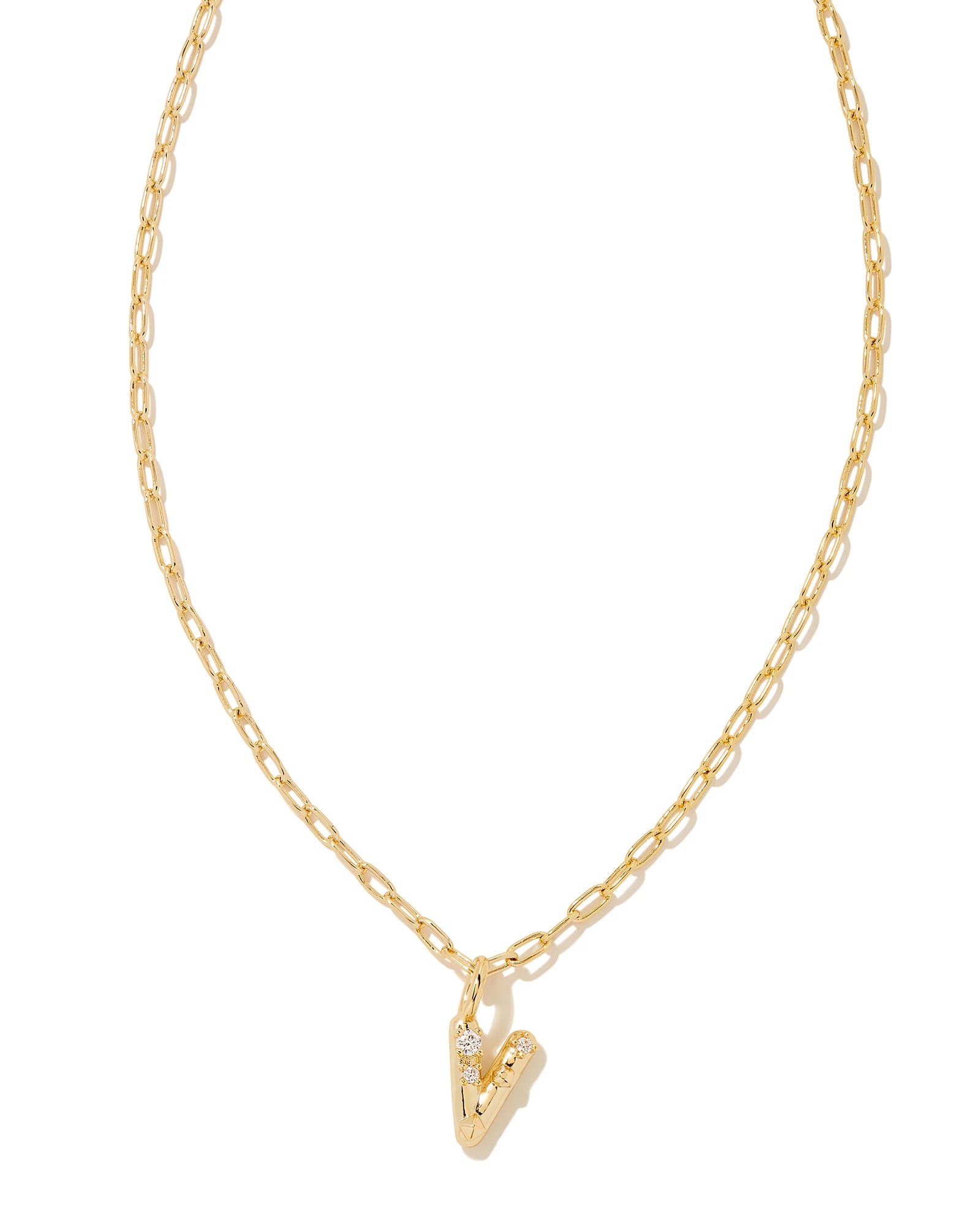 KS Crystal Letter V Necklace
