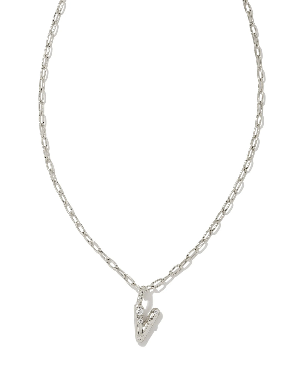KS Crystal Letter V Necklace