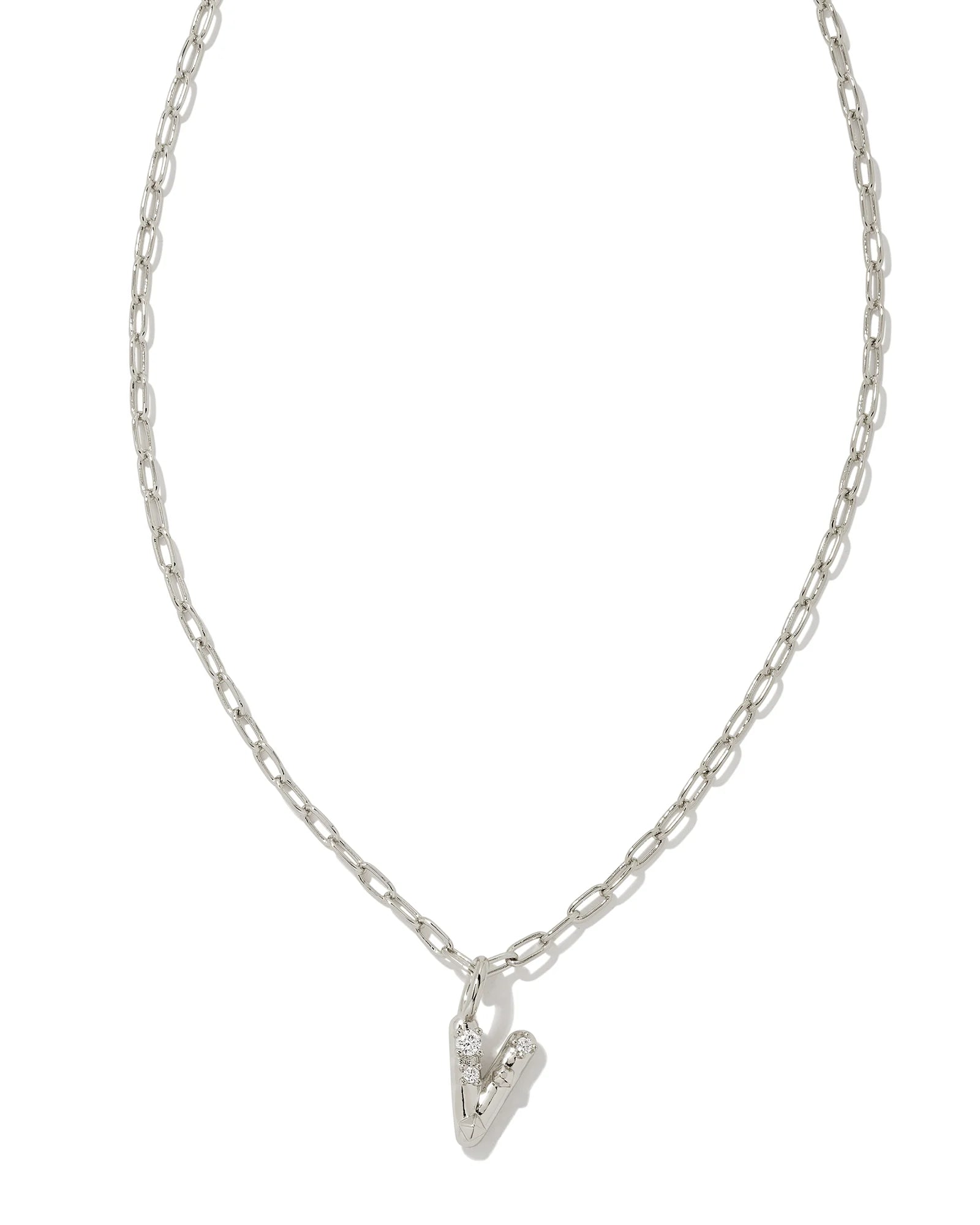 KS Crystal Letter V Necklace