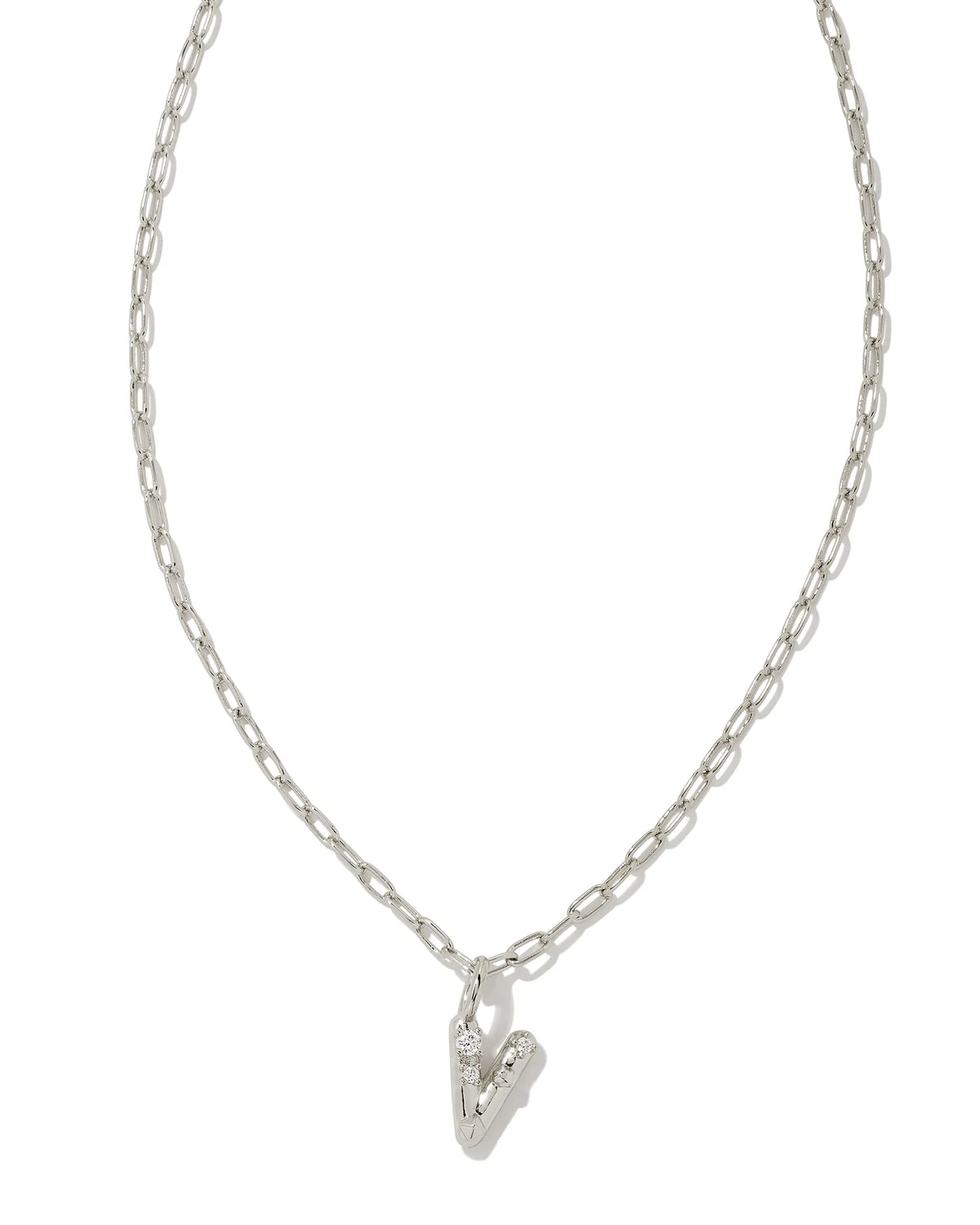 KS Crystal Letter V Necklace