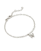 KS Crystal Letter W Bracelet