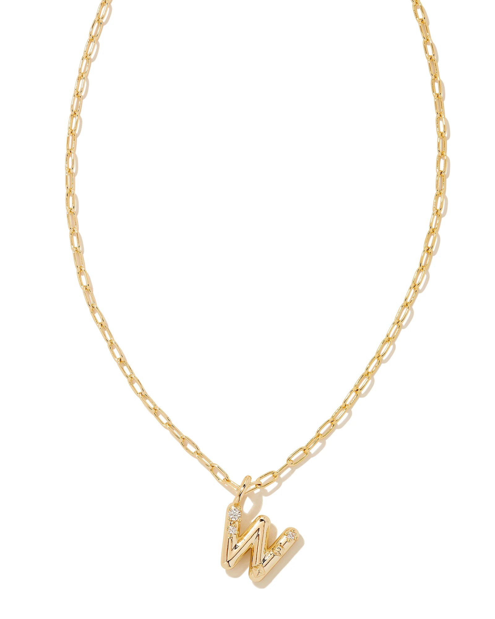 KS Crystal Letter W Necklace