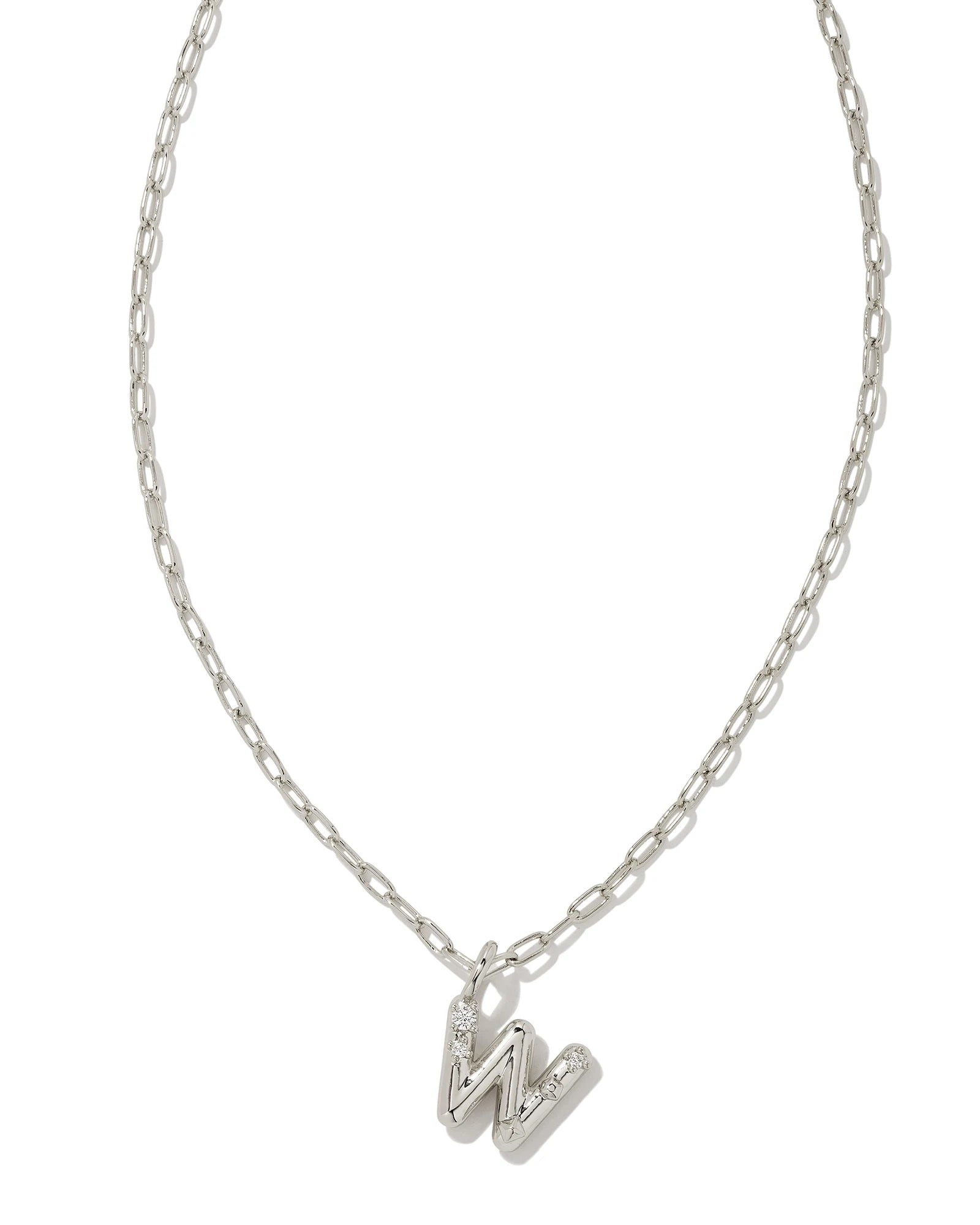 KS Crystal Letter W Necklace