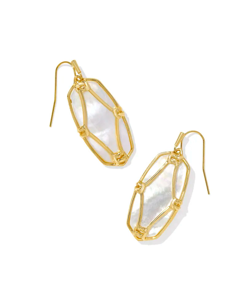 KS Elle Lattice Frame Drop Earrings
