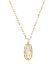 Load image into Gallery viewer, KS Elle Lattice Frame Large Long Pendant Necklace
