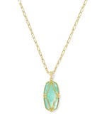 KS Elle Lattice Frame Large Long Pendant Necklace
