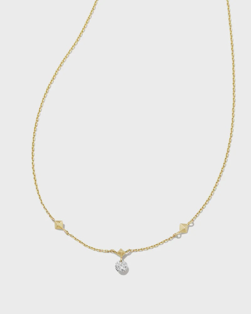 KS 14k Floating Lab Grown White Diamond Pendant Necklace