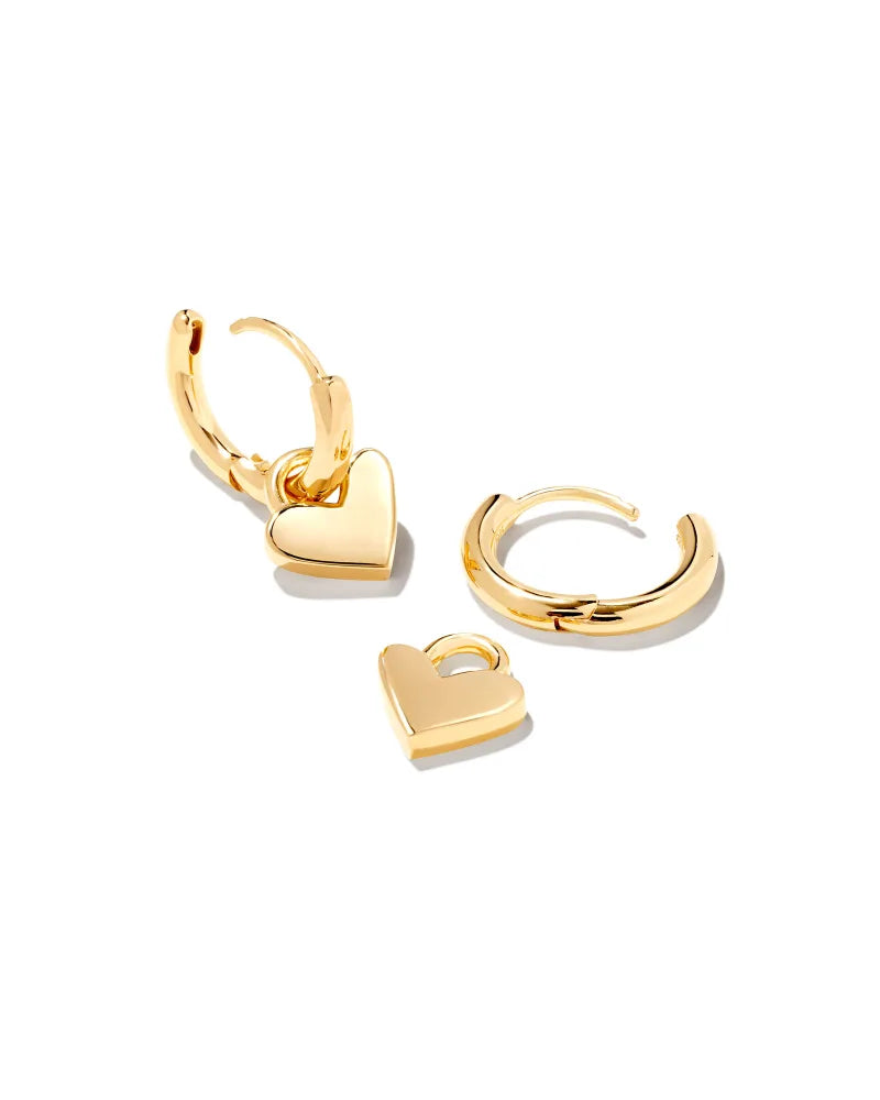 KS 925 Heart Padlock Huggies