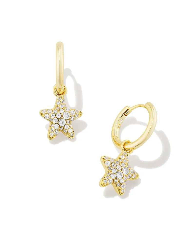 KS Jae Star Pave Huggie Earrings