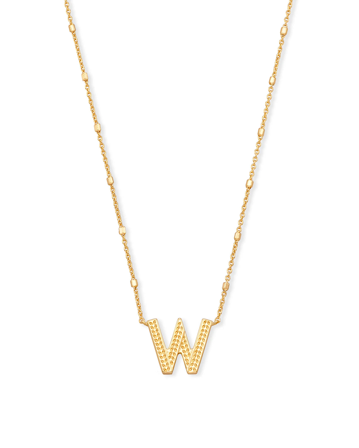 KS Letter W Pendant Necklace