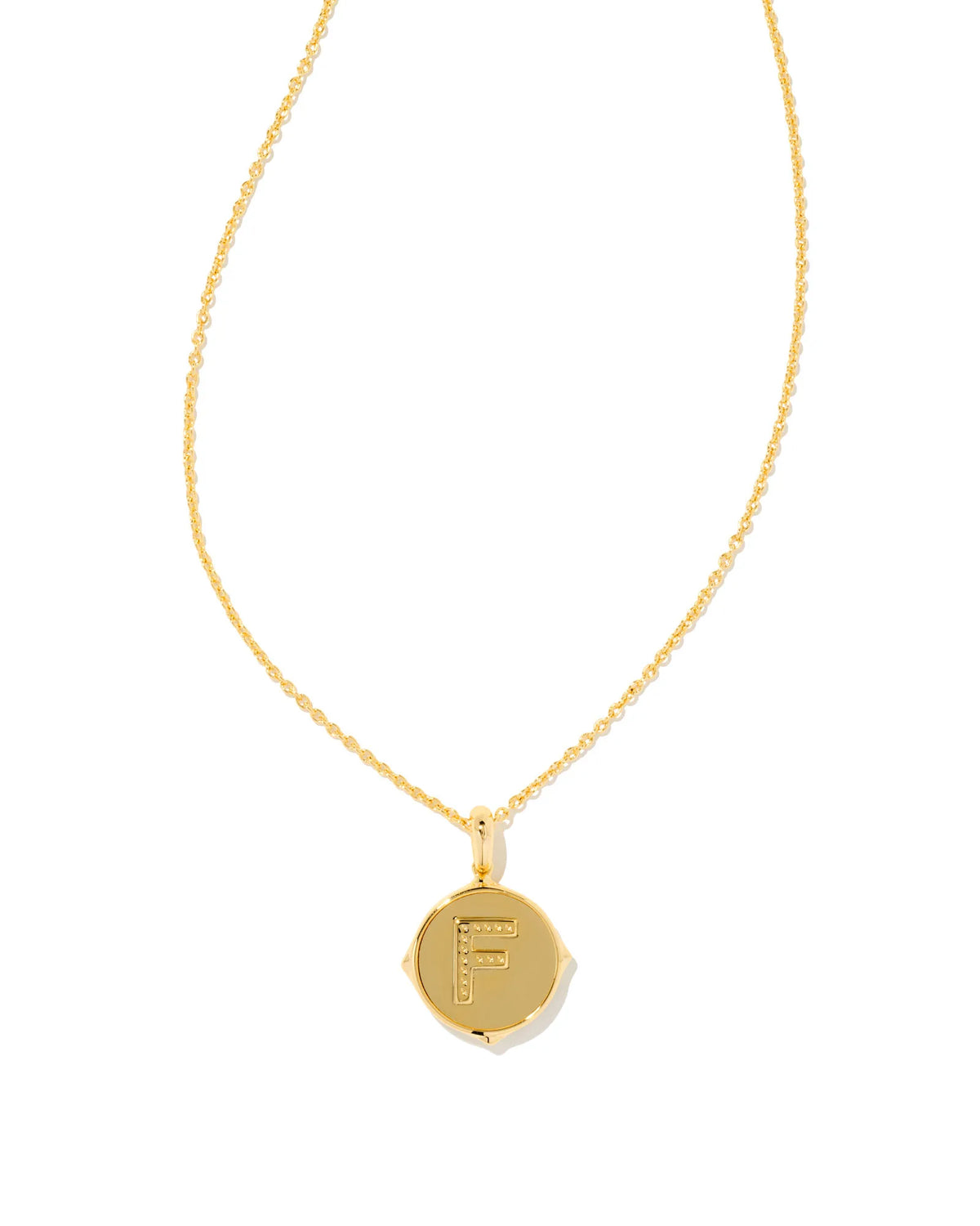KS Letter F Disc Pendant Necklace