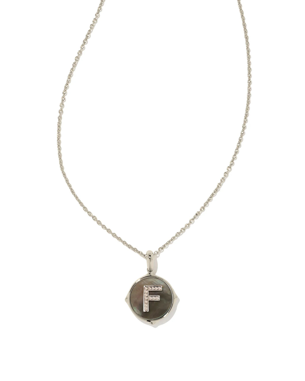 KS Letter F Disc Pendant Necklace