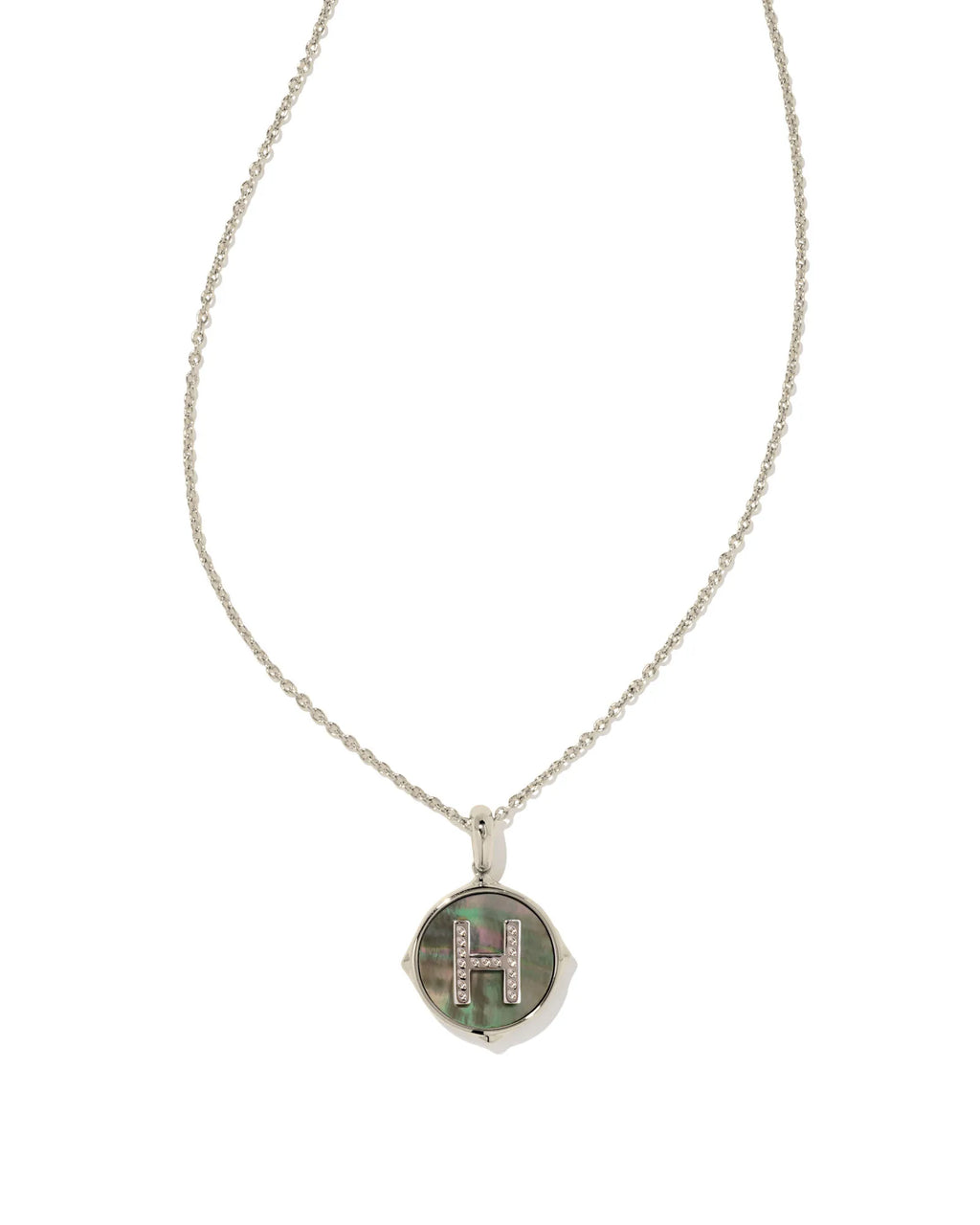 KS Letter H Disc Pendant Necklace