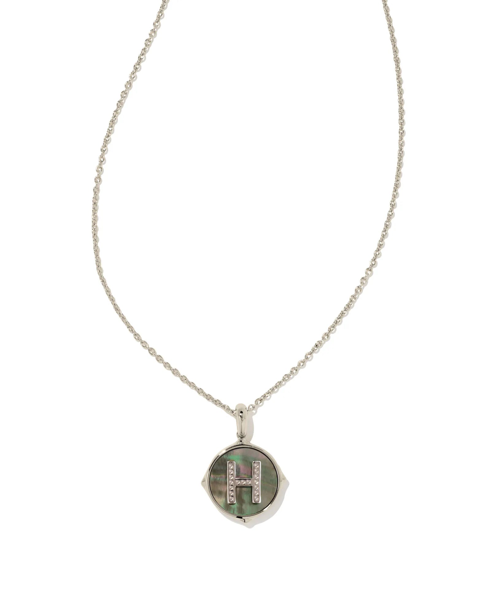 KS Letter H Disc Pendant Necklace