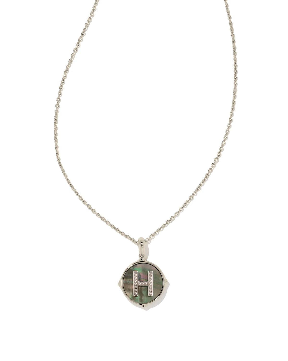 KS Letter H Disc Pendant Necklace
