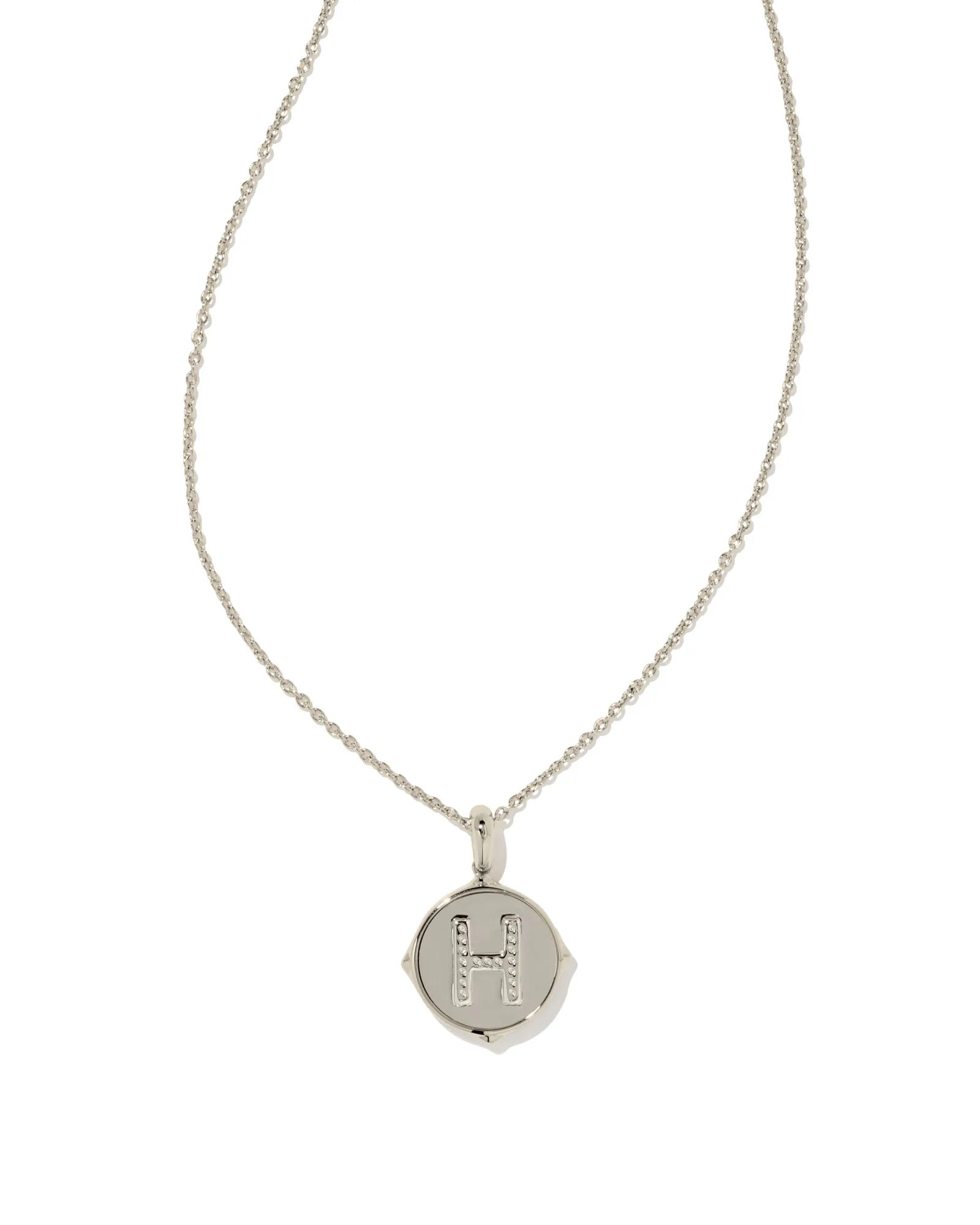 KS Letter H Disc Pendant Necklace