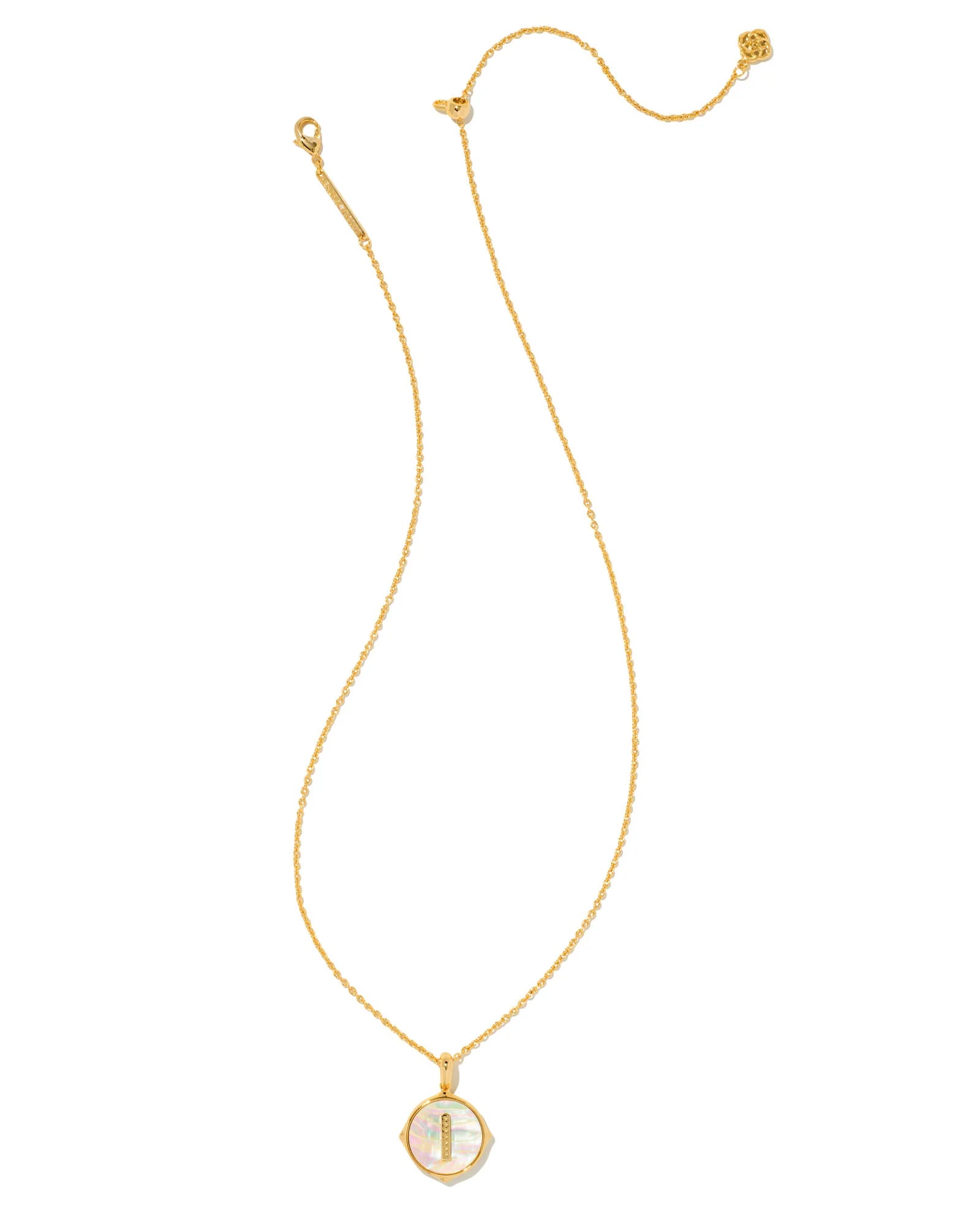 KS Letter I Disc Pendant Necklace