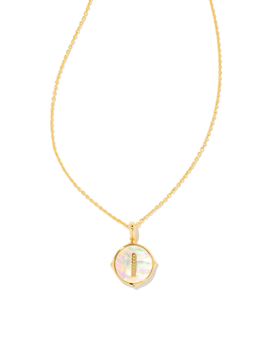 KS Letter I Disc Pendant Necklace