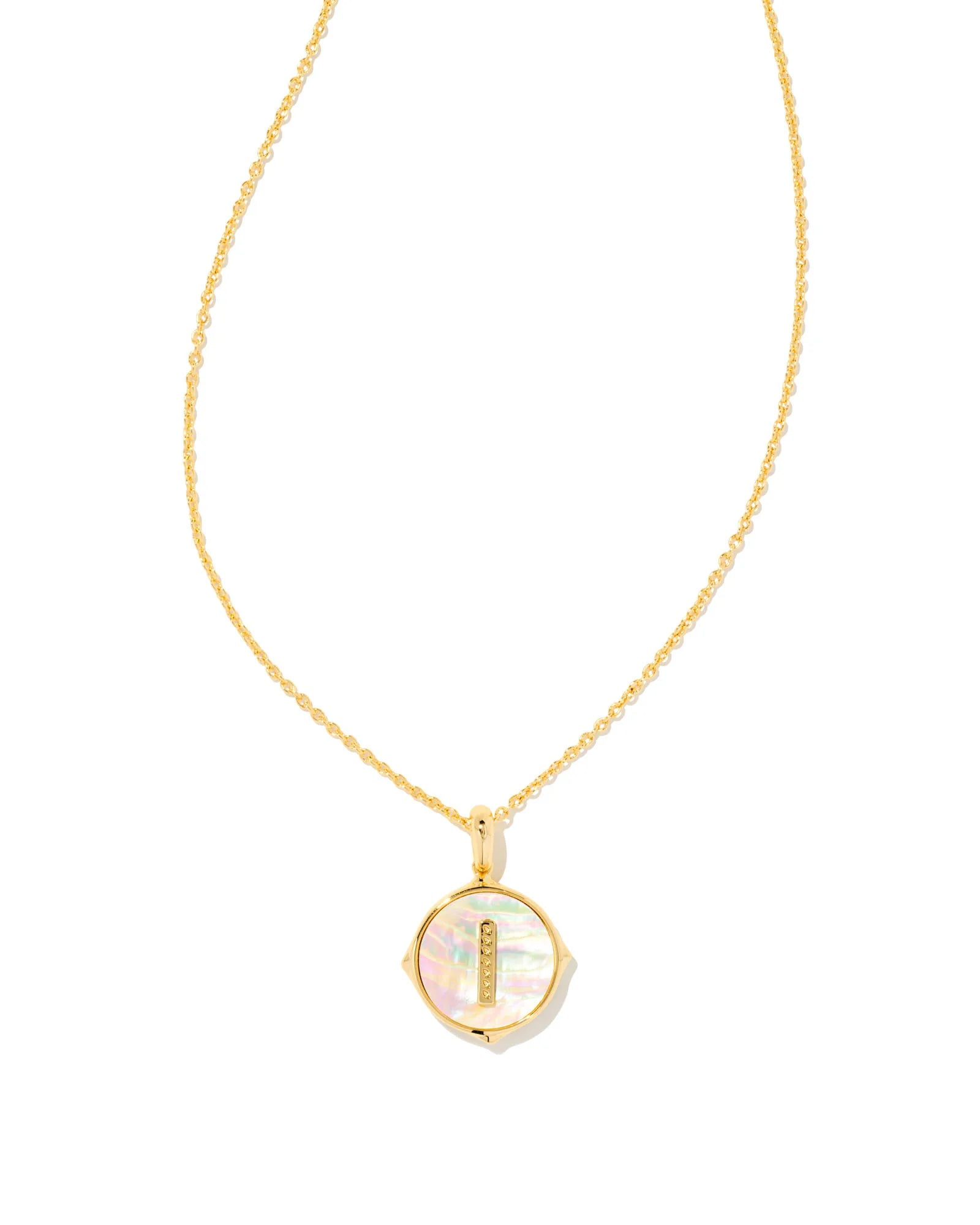KS Letter I Disc Pendant Necklace