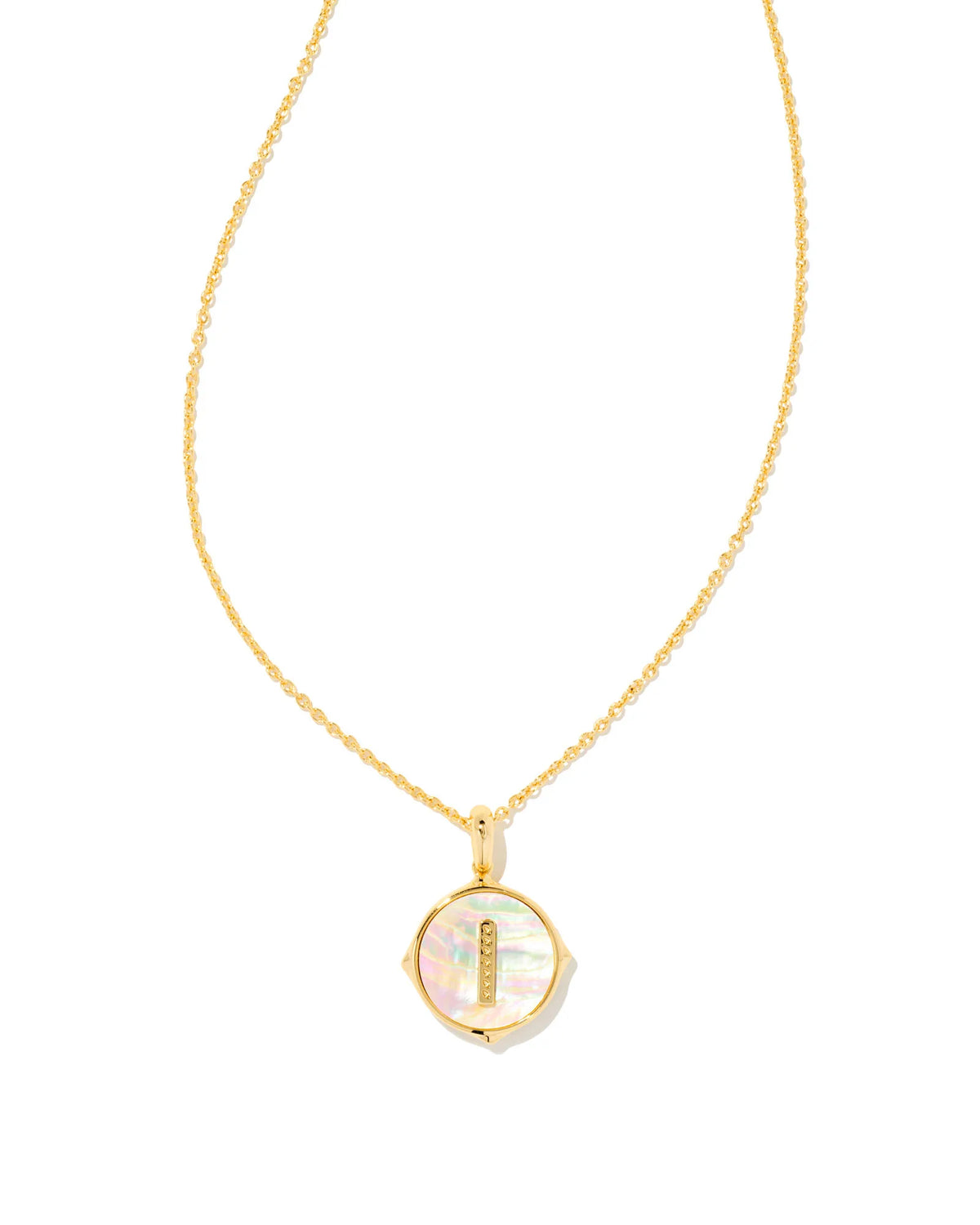 KS Letter I Disc Pendant Necklace