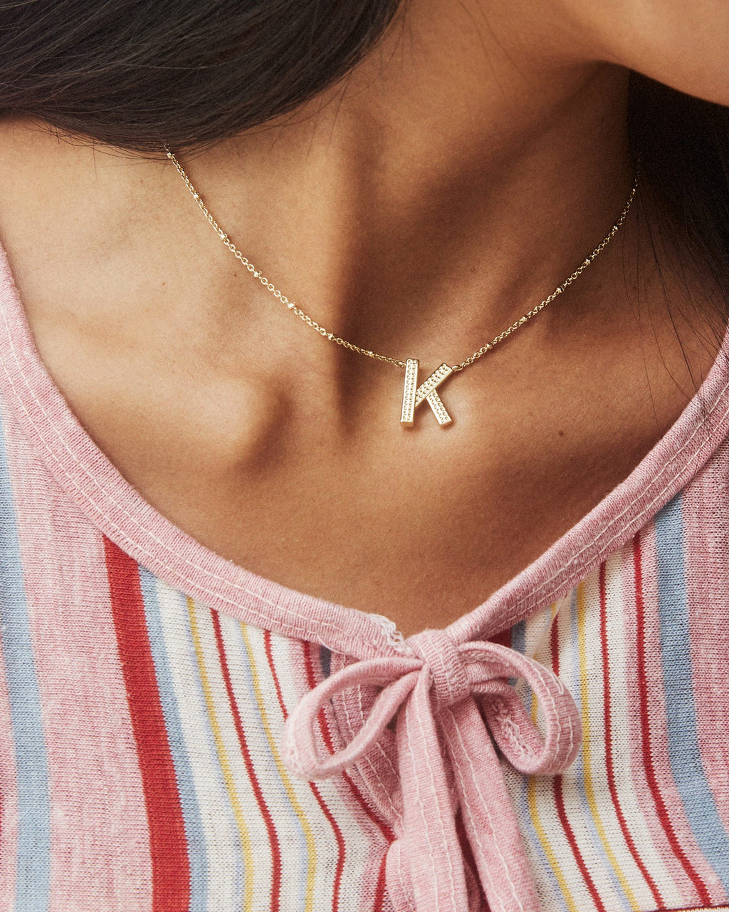 KS Letter K Pendant Necklace