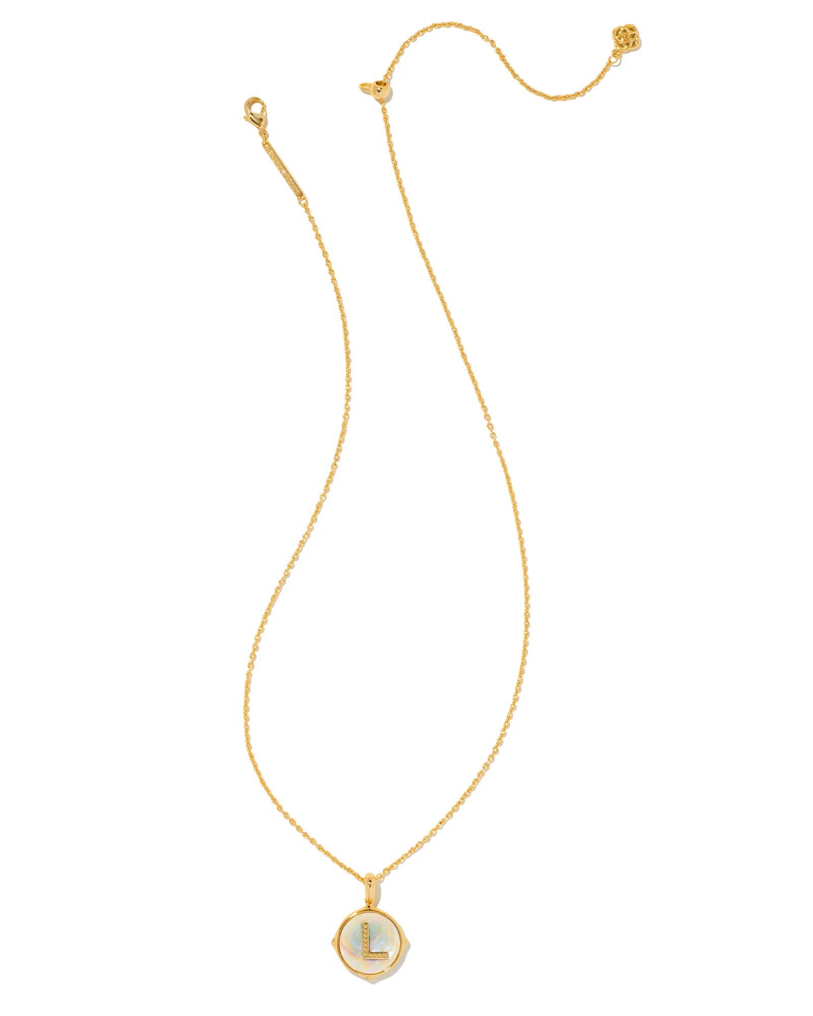 KS Letter L Disc Pendant Necklace
