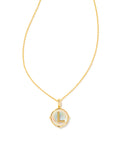 KS Letter L Disc Pendant Necklace