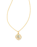 KS Letter L Disc Pendant Necklace