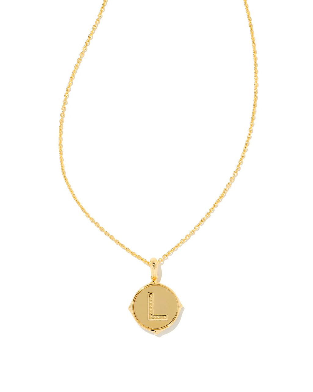 KS Letter L Disc Pendant Necklace
