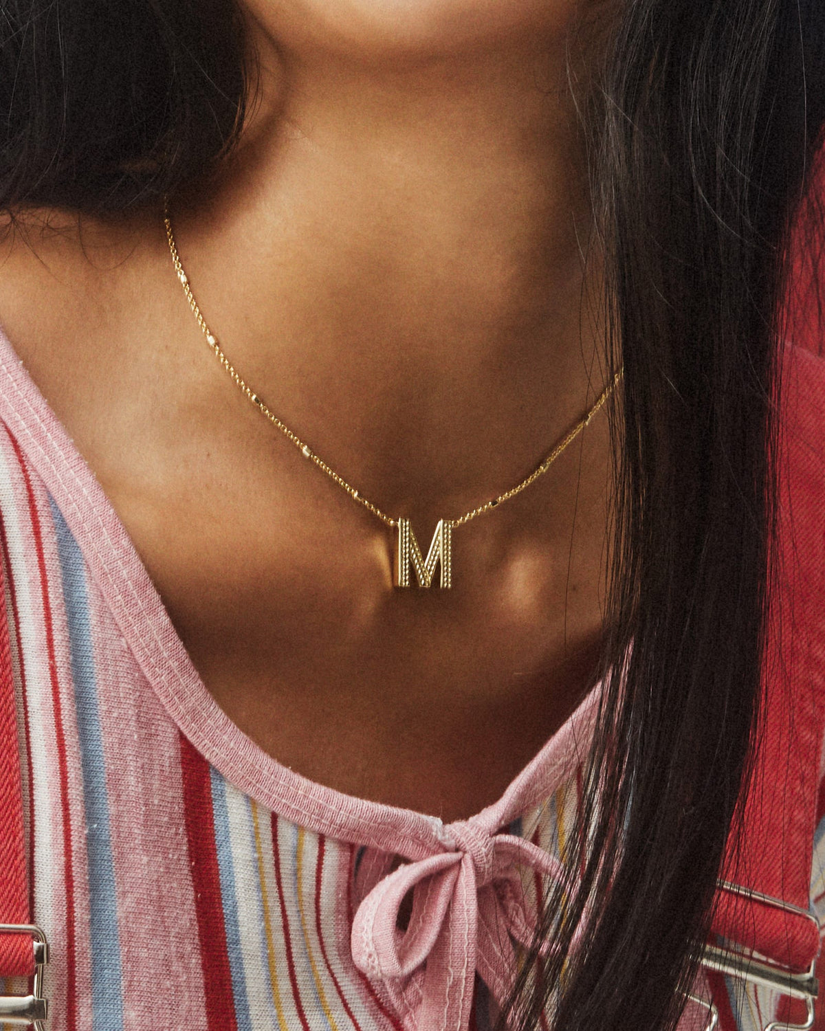 KS Letter M Pendant Necklace