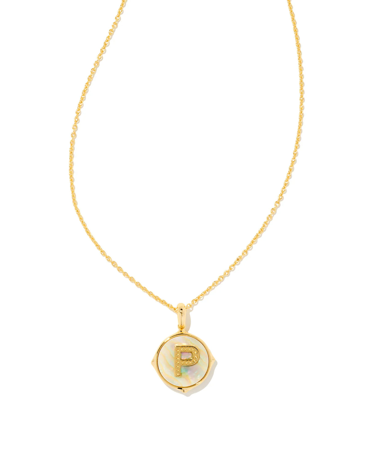 KS Letter P Disc Pendant Necklace