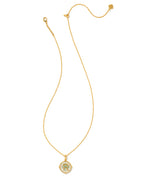KS Letter R Disc Pendant Necklace