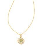 KS Letter R Disc Pendant Necklace