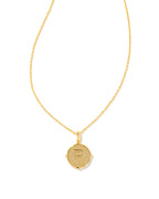 KS Letter R Disc Pendant Necklace
