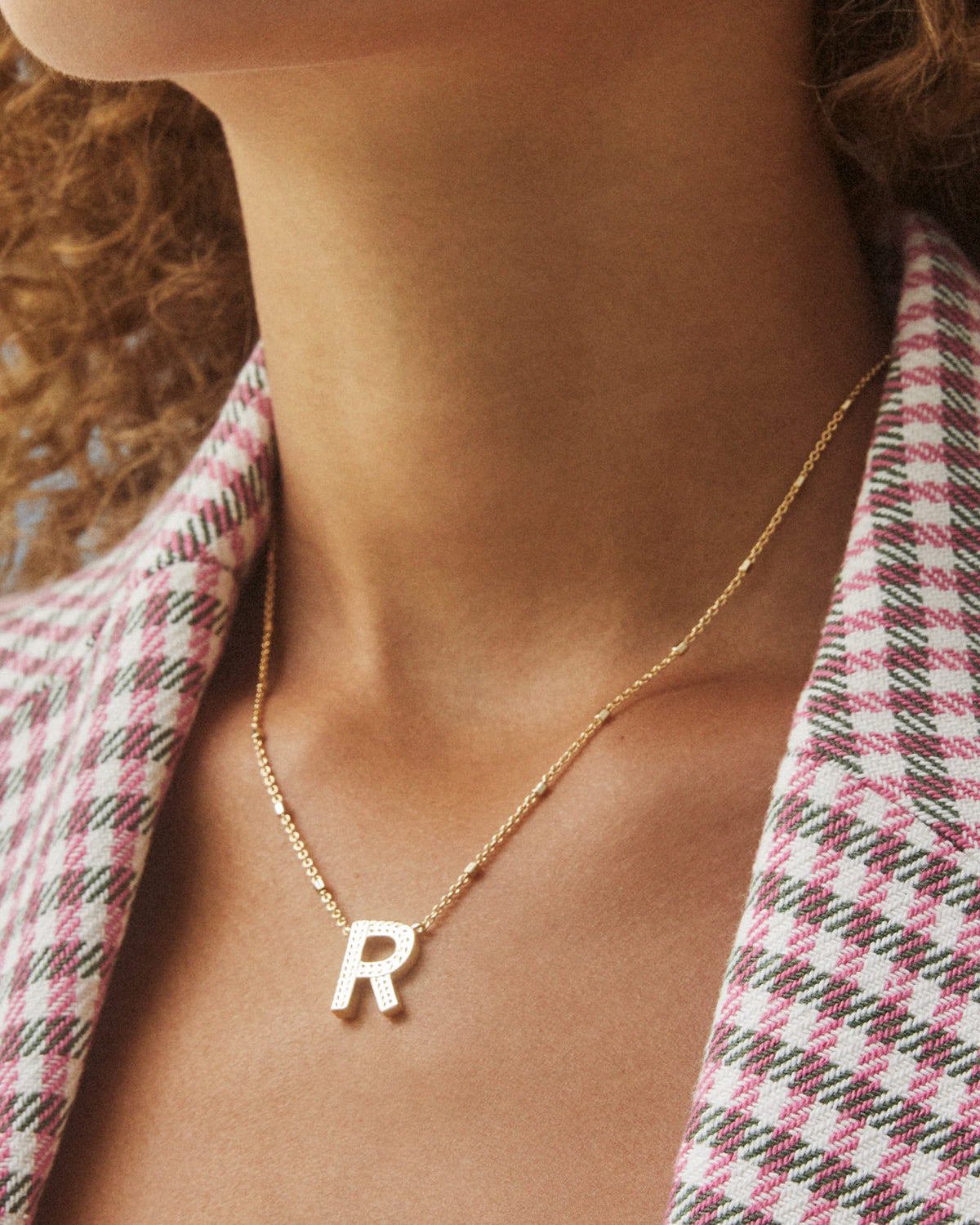 KS Letter R Pendant Necklace