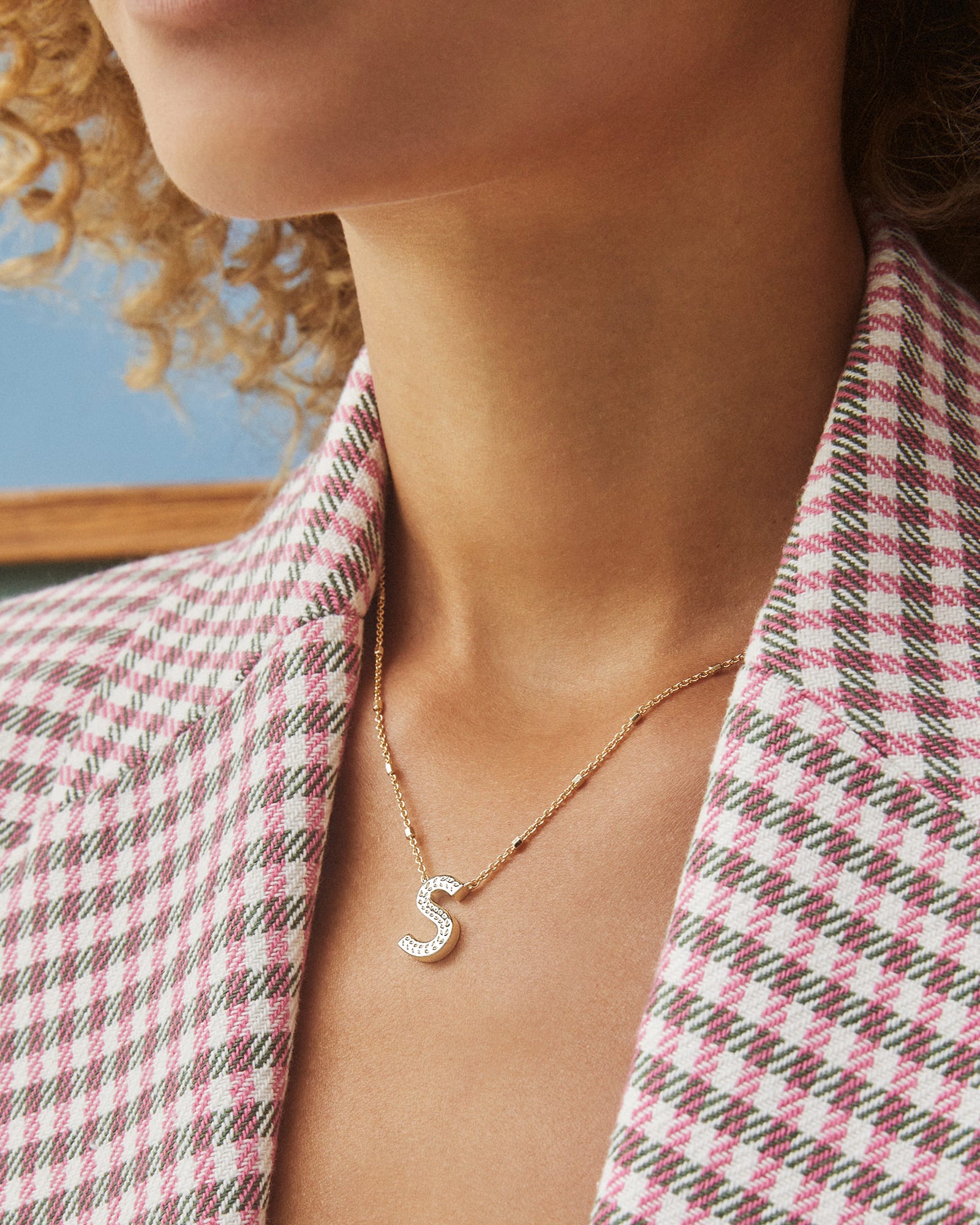 KS Letter S Pendant Necklace
