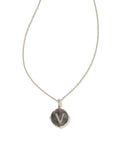 KS Letter V Disc Pendant Necklace