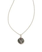 KS Letter V Disc Pendant Necklace