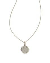 Load image into Gallery viewer, KS Letter V Disc Pendant Necklace
