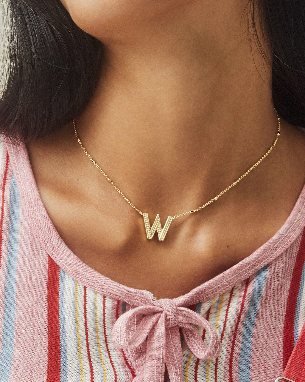 KS Letter W Pendant Necklace
