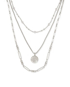 KS Medallion Coin Triple Strand Necklace