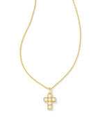 KS Pearl Cross Short Pendant Necklace