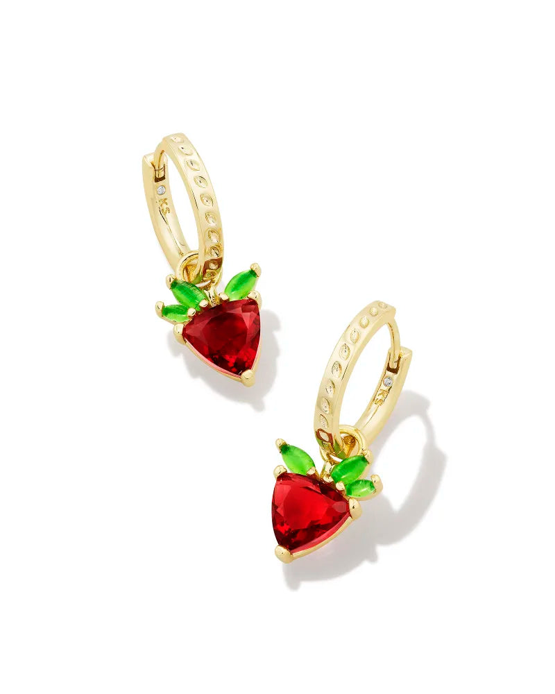 KS Strawberry Huggie Earrings