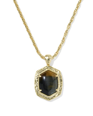 KS Tiger Striped Daphne Small Long Pendant Necklace