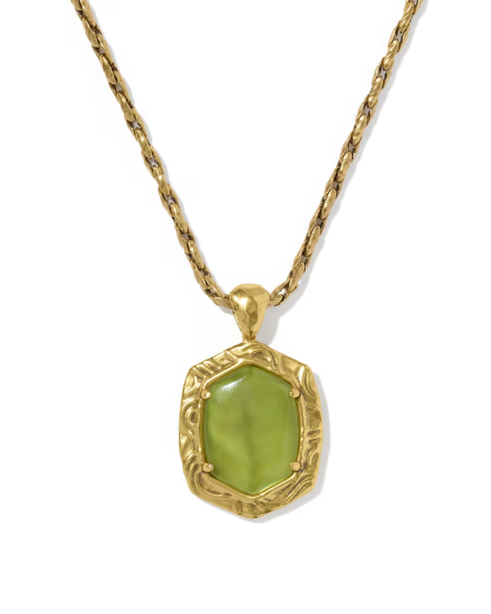 KS Tiger Striped Daphne Small Long Pendant Necklace