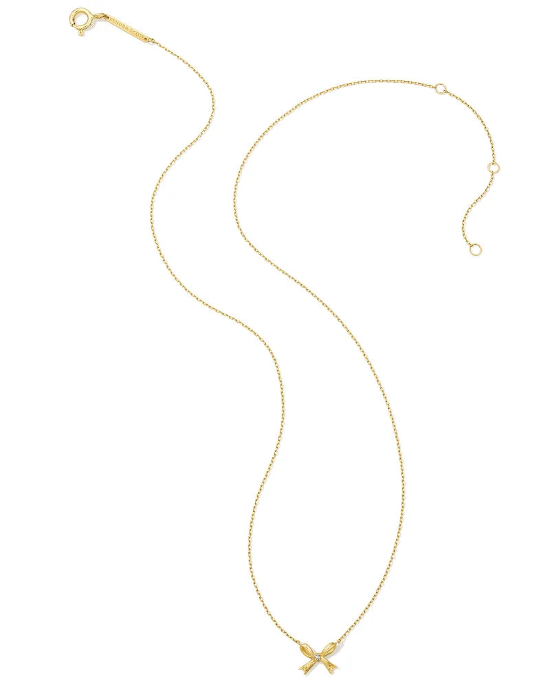 KS 14k Diamond Accent Bow Necklace