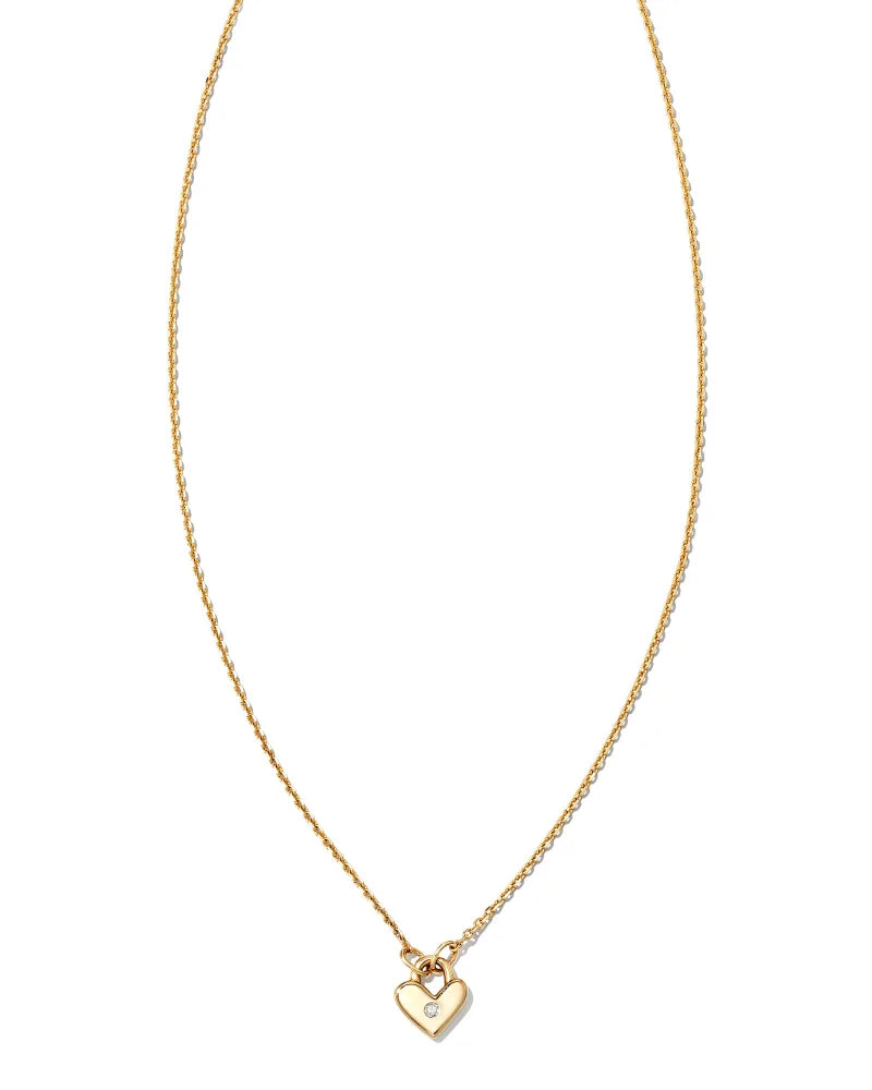 KS 14k Tiny Heart Padlock Necklace
